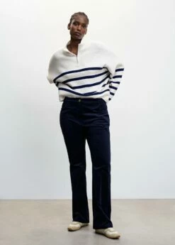 Pull-over Zippé Rayures -Promos Mango Boutique 47091279 69 D3