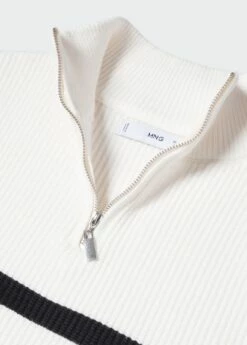 Pull-over Zippé Rayures -Promos Mango Boutique 47091279 99 D8