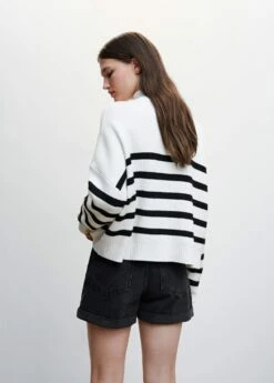 Pull-over Zippé Rayures -Promos Mango Boutique 47091279 99 R