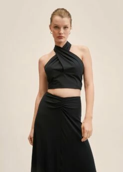 Jupe Détail Froncé -Promos Mango Boutique 47199202 99 D1