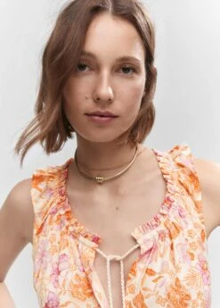 Robe Florale à Cordon -Promos Mango Boutique 57000285 26 D1