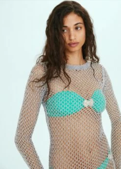 Robe Maille Métallisée -Promos Mango Boutique 57000400 PL D1