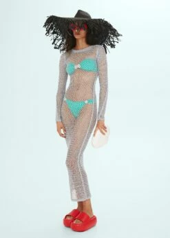 Robe Maille Métallisée -Promos Mango Boutique 57000400 PL D2