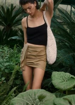 Jupe Détails Froncés -Promos Mango Boutique 57000451 07 D7