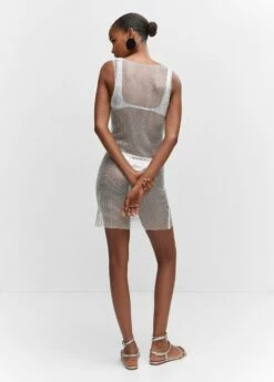 Jupe Maille Filet Strass -Promos Mango Boutique 57001030 01 R