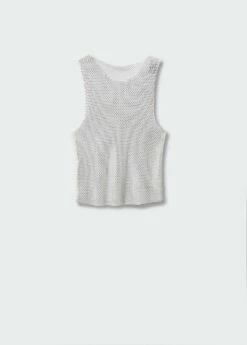 Top Maille Filet Détail Cristal -Promos Mango Boutique 57001045 01 B