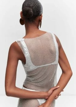 Top Maille Filet Détail Cristal -Promos Mango Boutique 57001045 01 R