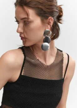 Top Maille Filet Détail Cristal -Promos Mango Boutique 57001045 99 D1