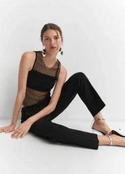 Top Maille Filet Détail Cristal -Promos Mango Boutique 57001045 99 D2