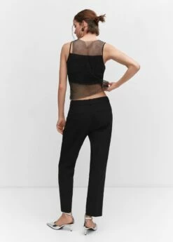 Top Maille Filet Détail Cristal -Promos Mango Boutique 57001045 99 R