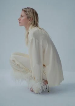 Chemise Satinée Détail Plumes -Promos Mango Boutique 57001095 01 D1