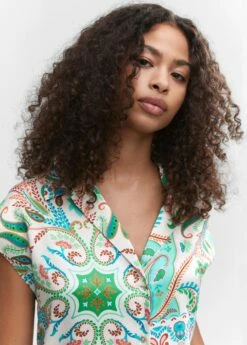 Chemise Satinée Imprimée -Promos Mango Boutique 57001111 02 D1