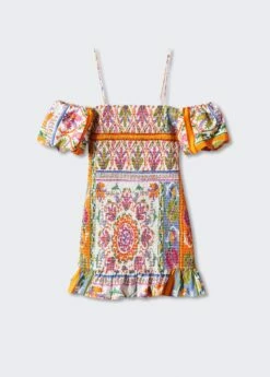 Robe Froncée Manches Bouffantes -Promos Mango Boutique 57001126 02 B