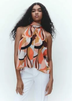 Blouse Emmanchures Américaines Nœud -Promos Mango Boutique 57001133 25 D6