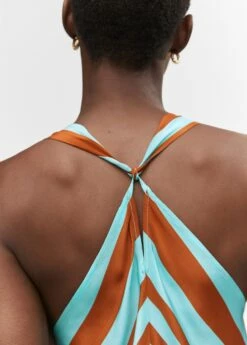 Robe Satinée Col V -Promos Mango Boutique 57002894 46 D6