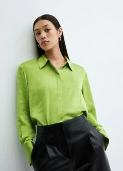 Chemise Fluide Satinée -Promos Mango Boutique 57003777 44 D2