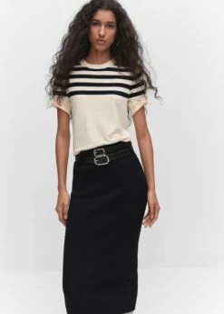 Pull-over Rayures Manches Courtes