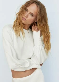 Blouse Crop Dos Nu -Promos Mango Boutique 57003826 05 D1