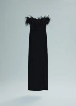 Robe Bustier Détail Plumes -Promos Mango Boutique 57005154 99 B