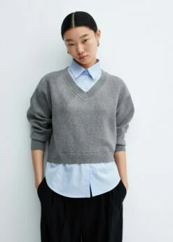 Pull-over Chemise Combiné -Promos Mango Boutique 57005800 94 D2