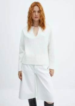 Pull-over Col Rond Fendu