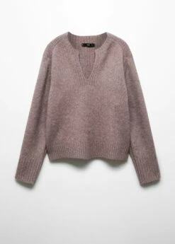 Pull-over Col Rond Fendu -Promos Mango Boutique 57005808 83 B