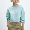 Pull-over Crop Manches Bouffantes