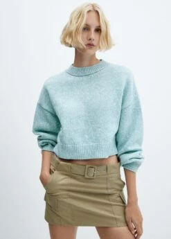 Pull-over Crop Manches Bouffantes