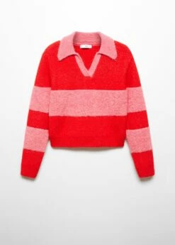 Pull-over Empiècement Contrastant Col Polo 15 Pull-over Empiècement Contrastant Col Polo -Promos Mango Boutique 57005828 70 B