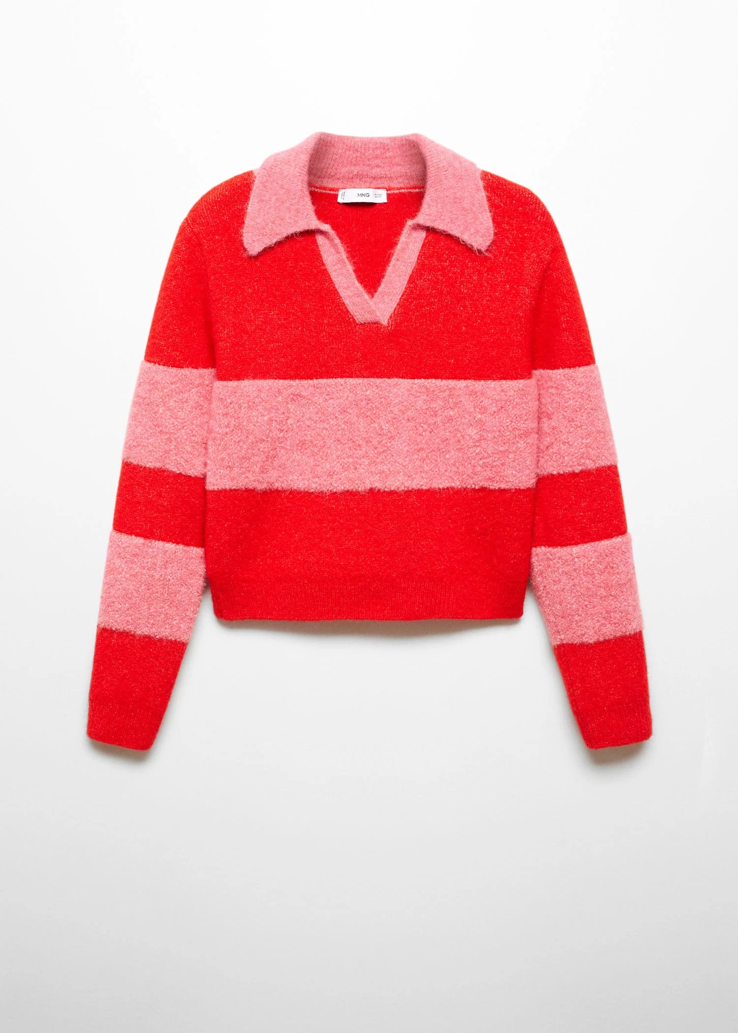 Pull-over Empiècement Contrastant Col Polo 9 Pull-over Empiècement Contrastant Col Polo – Image 7