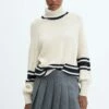 Pull-over Rayures Col Roulé -Promos Mango Boutique 57005830 05
