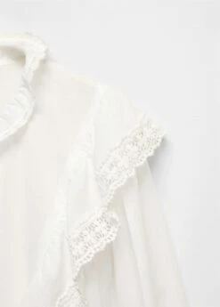 Blouse Volantée Dentelle -Promos Mango Boutique 57005992 01 D8