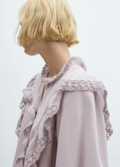 Blouse Volantée Dentelle -Promos Mango Boutique 57005992 68 D2