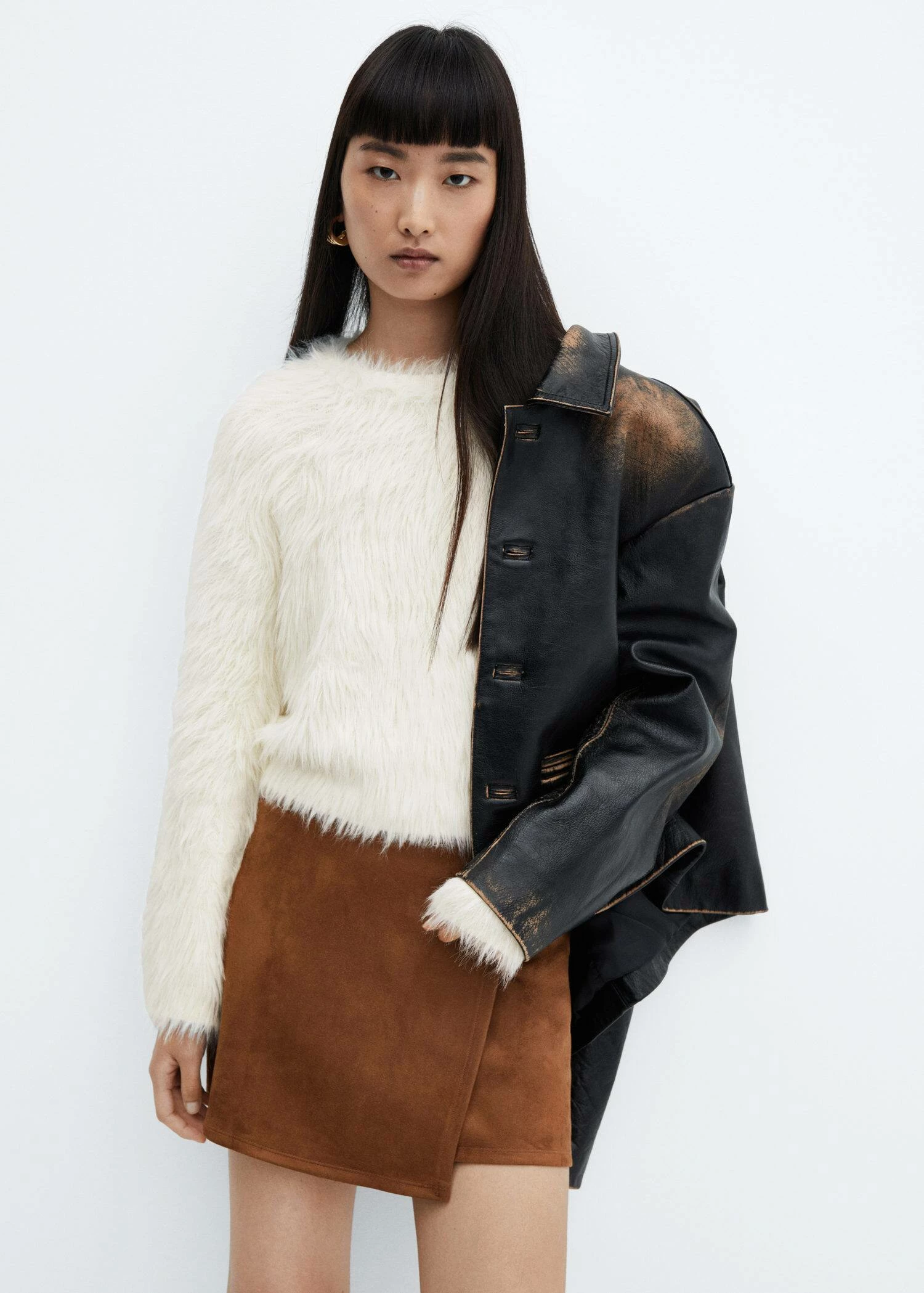 Pull-over Fausse Fourrure Col Rond 3 Pull-over Fausse Fourrure Col Rond