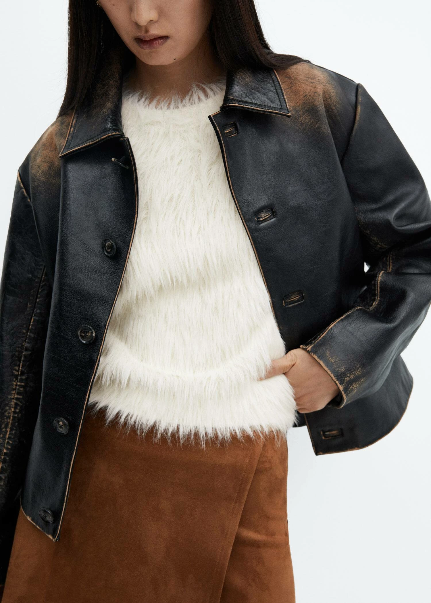 Pull-over Fausse Fourrure Col Rond 8 Pull-over Fausse Fourrure Col Rond – Image 6