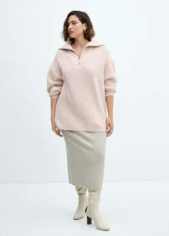 Pull-over Maille Zippé -Promos Mango Boutique 57007732 81 D3