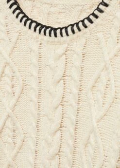 Pull-over Torsades Liserés Contrastés -Promos Mango Boutique 57007734 08 D8