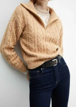 Pull-over Torsades Col Zippé -Promos Mango Boutique 57007736 09 D6