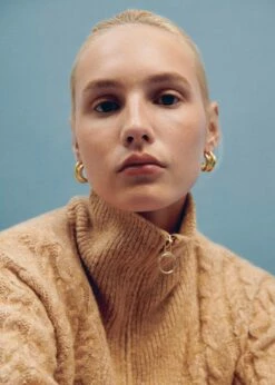 Pull-over Torsades Col Zippé -Promos Mango Boutique 57007736 09 D9