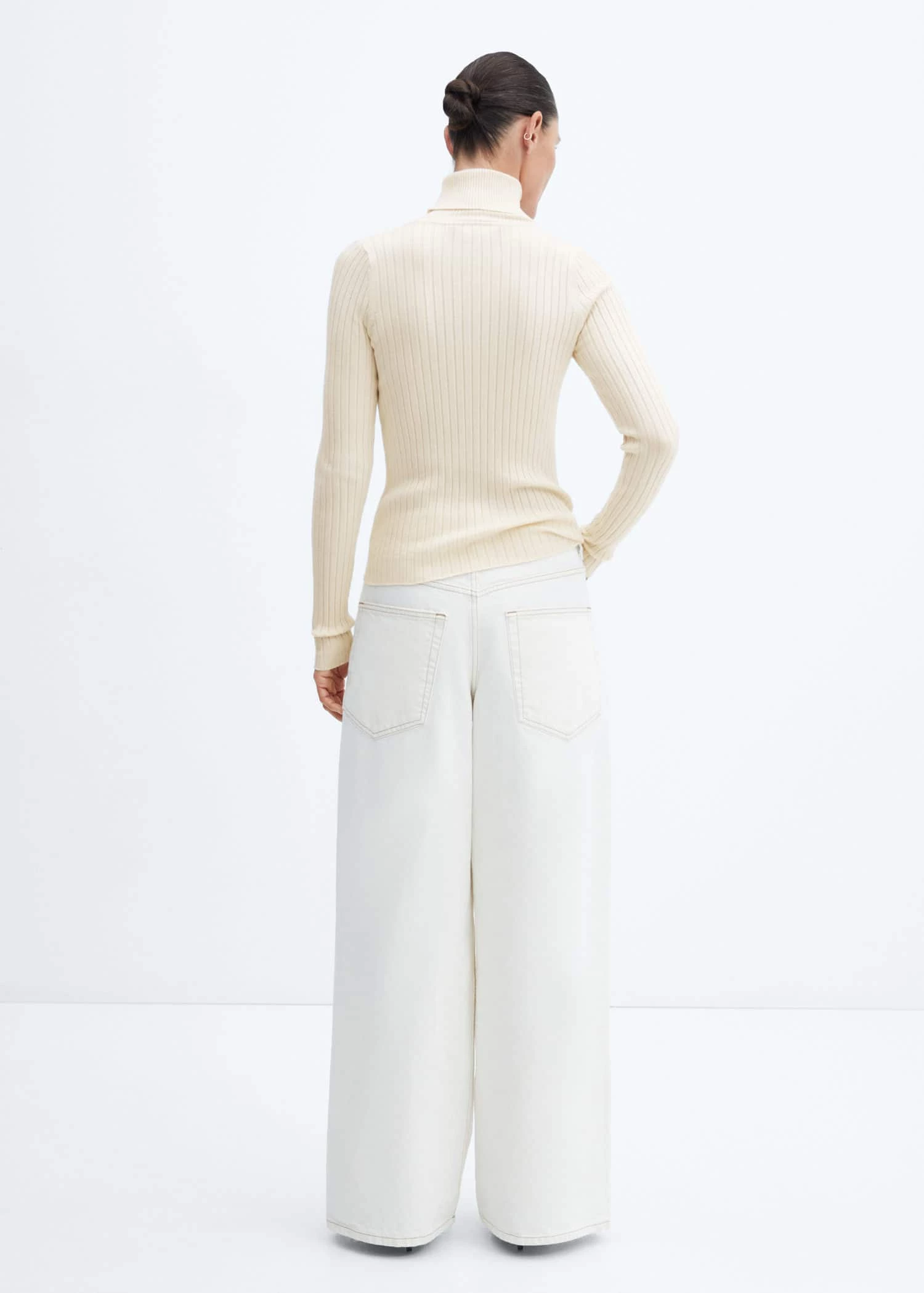 Pull-over à Col Montant En Maille Côtelée 5 Pull-over à Col Montant En Maille Côtelée – Image 3