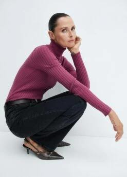 Pull-over à Col Montant En Maille Côtelée 40 Pull-over à Col Montant En Maille Côtelée -Promos Mango Boutique 57007743 65 D2