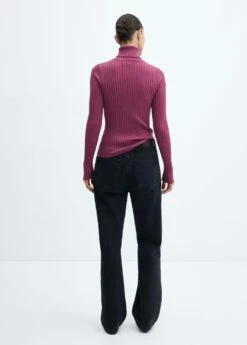 Pull-over à Col Montant En Maille Côtelée 38 Pull-over à Col Montant En Maille Côtelée -Promos Mango Boutique 57007743 65 R