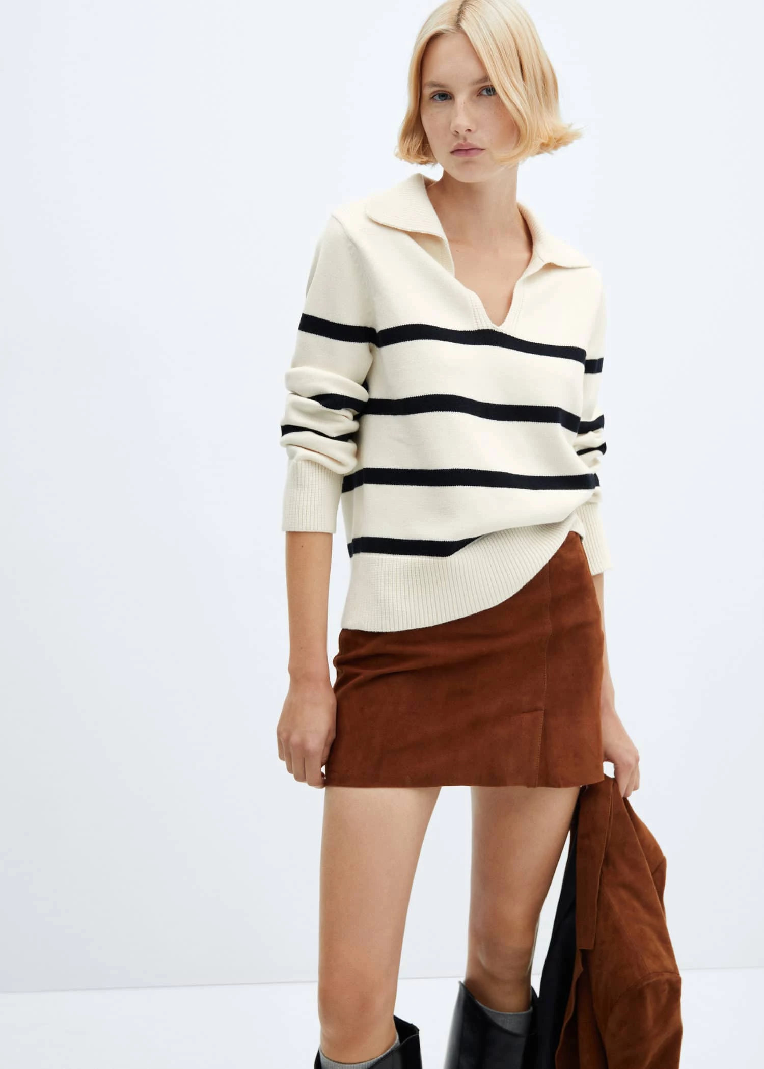 Pull-over Rayures Col Polo 3 Pull-over Rayures Col Polo