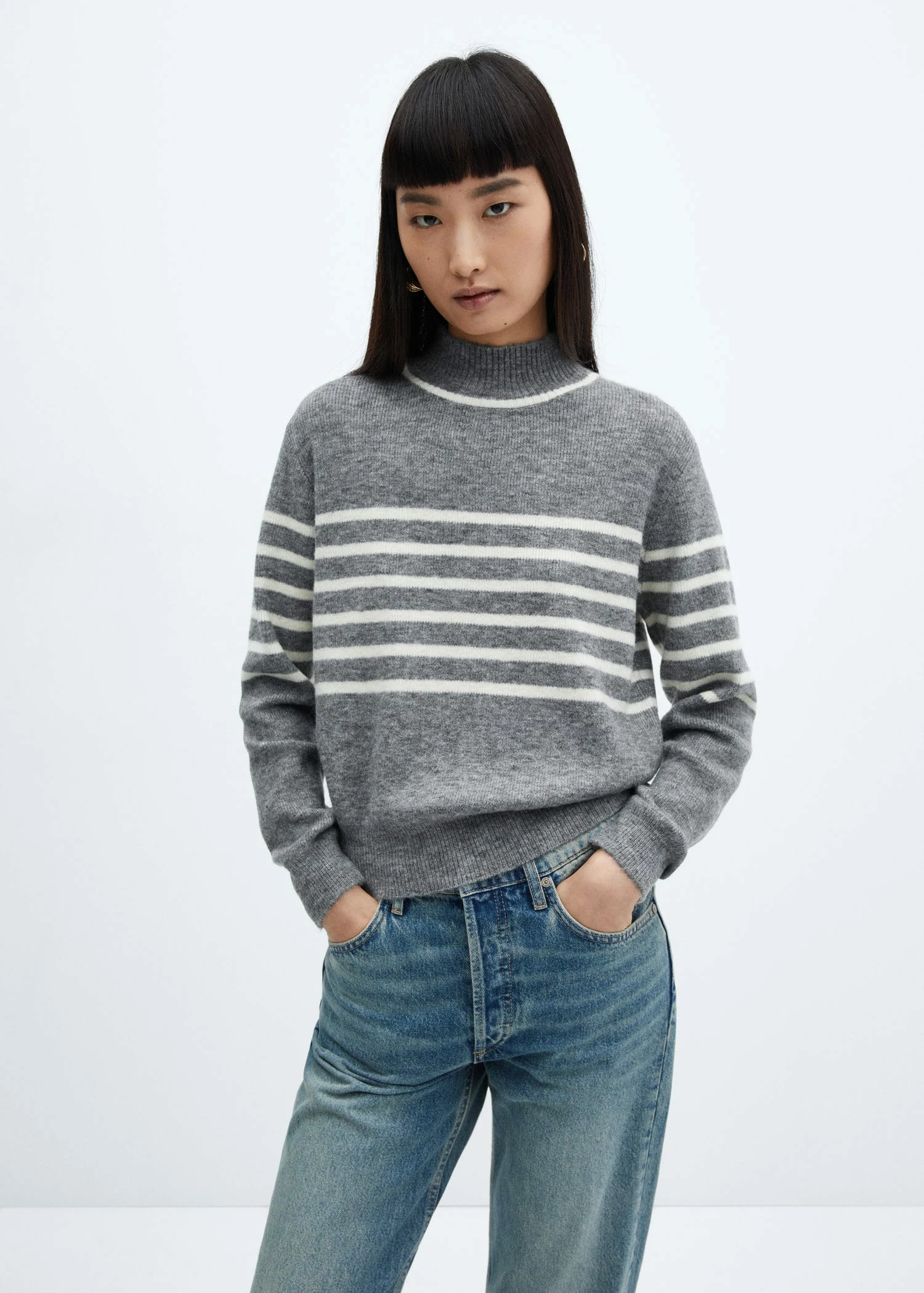 Pull-over Rayures Col Montant 3 Pull-over Rayures Col Montant