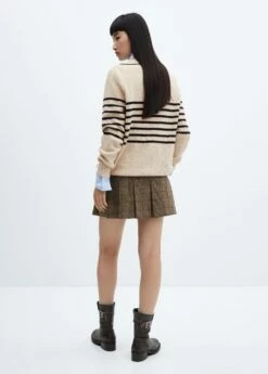 Pull-over Rayé Col En V -Promos Mango Boutique 57007756 07 R