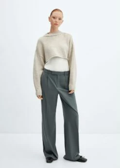 Pull-over Crop Col Rond -Promos Mango Boutique 57007761 06 99999999 01