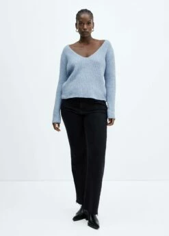 Pull-over Côtelé Col En V 24 Pull-over Côtelé Col En V -Promos Mango Boutique 57007771 52 D3