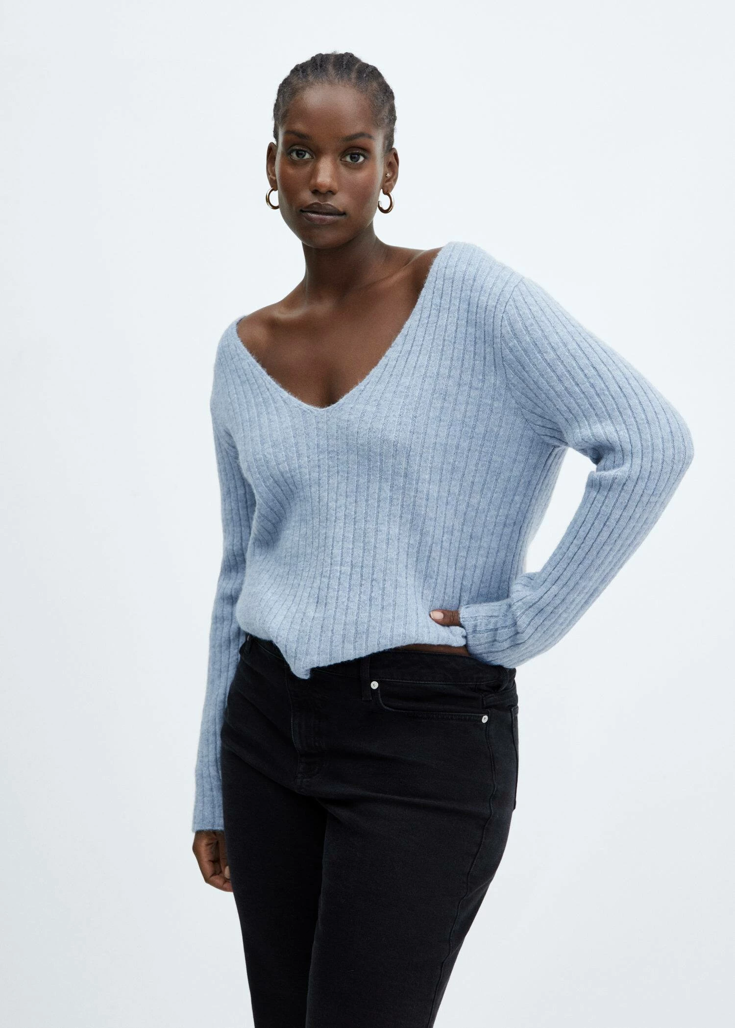 Pull-over Côtelé Col En V 10 Pull-over Côtelé Col En V – Image 8