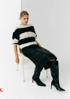 Pull-over Rayures Maille Tressée -Promos Mango Boutique 57007772 02 D6