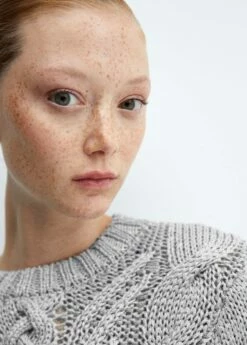 Pull-over Maille Tressée -Promos Mango Boutique 57007774 PL D1